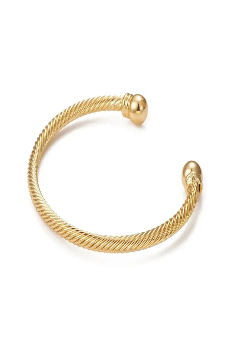 Cable Cuff 18k Gold Bracelet
