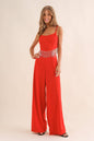 Red Rhinestone Cowgirl Jumpsuit