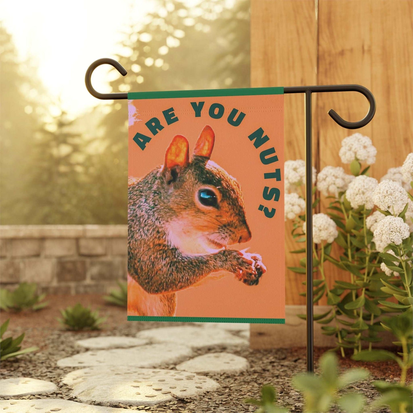 Are You Nuts? Funny Squirrel Garden Flag