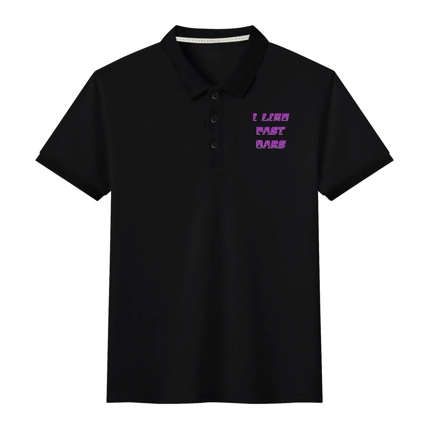 Men's I Like Fast Cars Front & Back Printing Black Polo Shirt