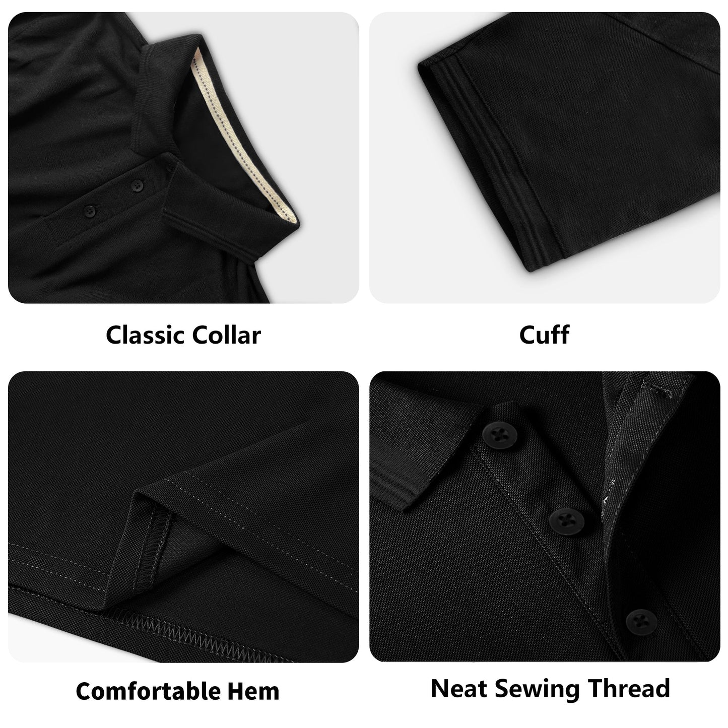 Men's I Like Fast Cars Front & Back Printing Black Polo Shirt