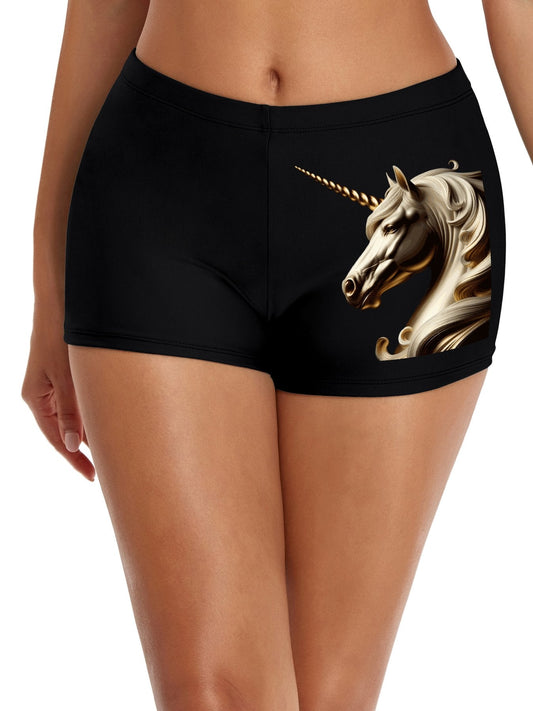 Golden Unicorn Boxer Brief Boyshorts for Women (Made in USA)