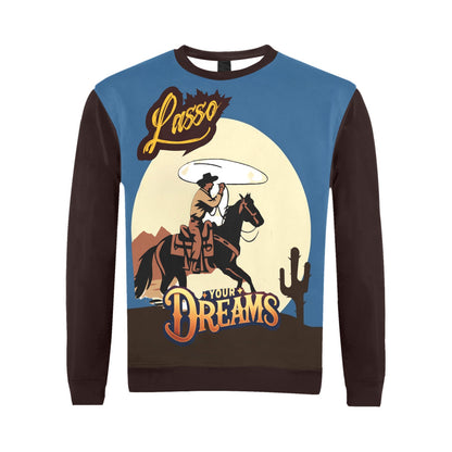 Lasso Your Dreams Men's All Over Print Fuzzy Sweatshirt (Made in USA)