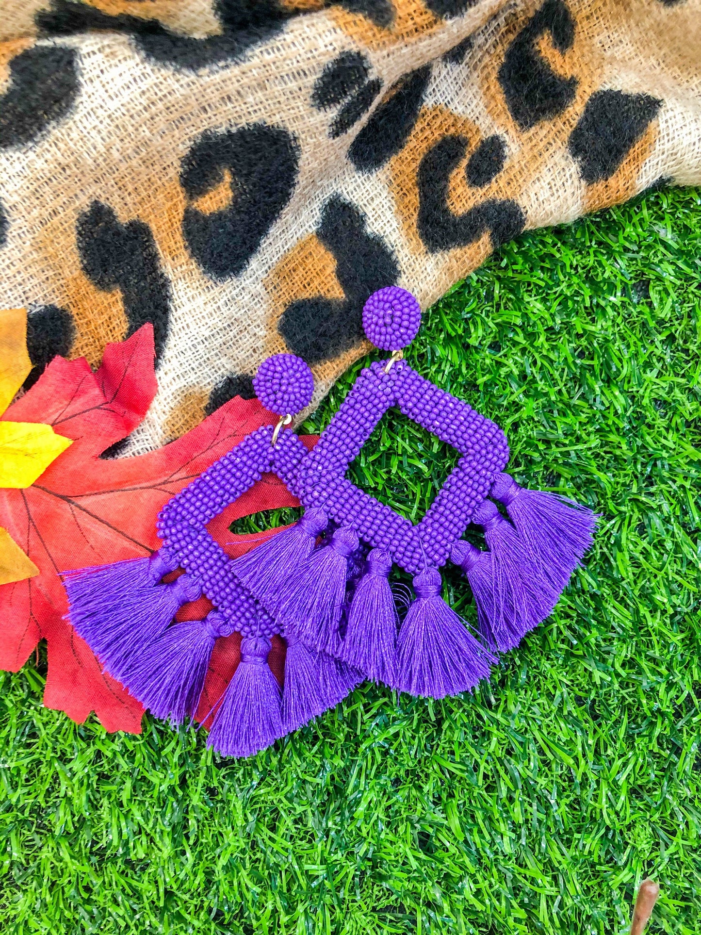 Hot Pink Ellie Fringe Drop Earrings