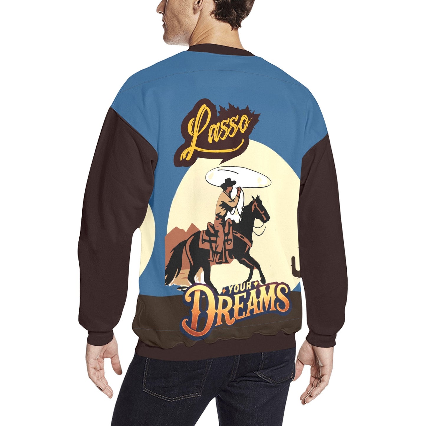 Lasso Your Dreams Men's All Over Print Fuzzy Sweatshirt (Made in USA)