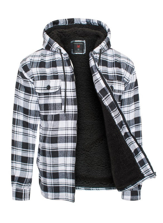 Men's Plaid Warm Fleece Thick Shirt Jacket
