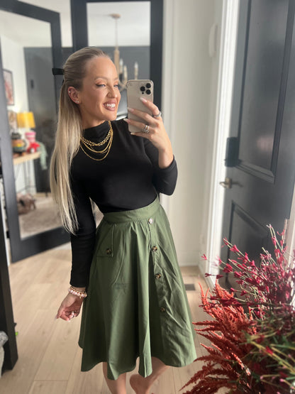 Green Pocket Skirt -clearance