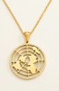 Biblical Flat Earth 18k gold Necklace