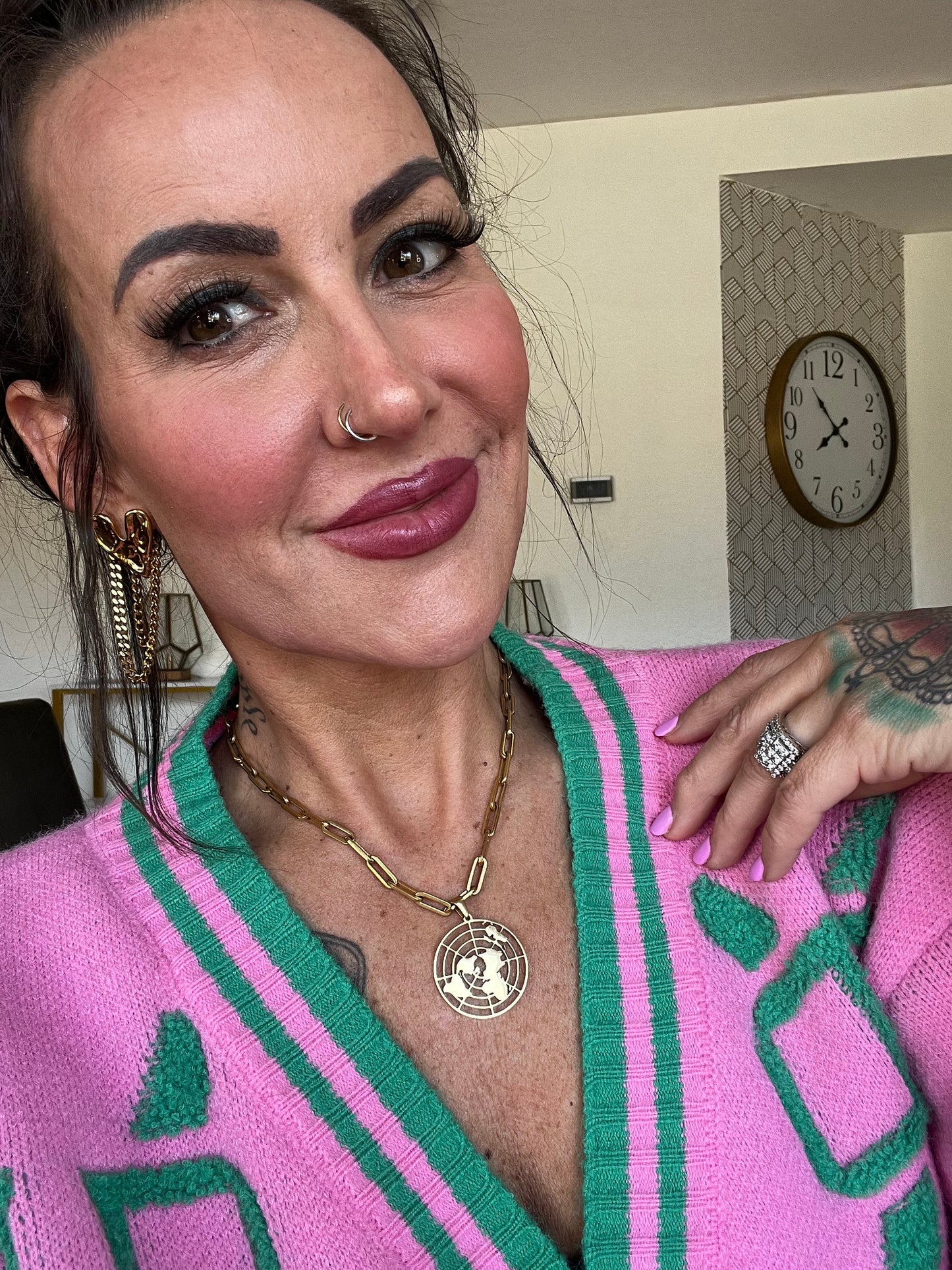 Biblical Flat Earth 18k gold Necklace