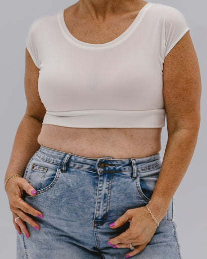 Elegant Basic Cap Sleeve Halftee