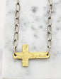 Paper Clip Chain Cross Necklace
