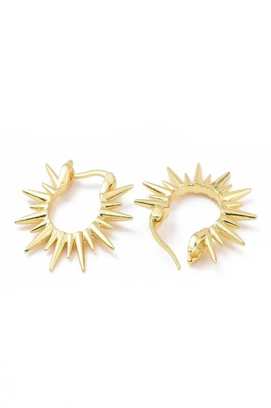 Burst of Spirit Hoop Gold Earrings