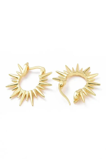 Burst of Spirit Hoop Gold Earrings