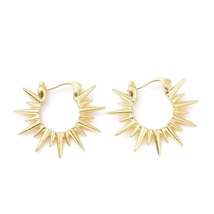 Burst of Spirit Hoop Gold Earrings
