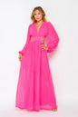 Hot Pink Royal Palms Maxi Dress