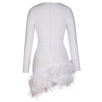 White Feather Cocktail Dress
