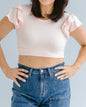 Ruffle Sleeve Halftee