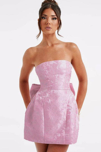 Sexy Marilyn Pink Strapless Bow Dress