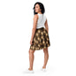Brown Honeycomb Pattern Short Skater Skirt