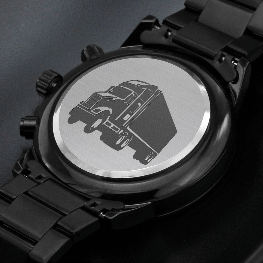 18-wheeler Truck Driver Engraved Black Watch
