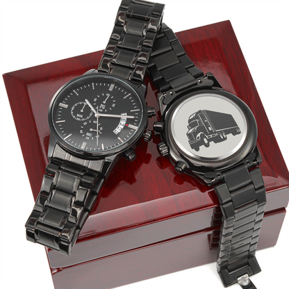 18-wheeler Truck Driver Engraved Black Watch