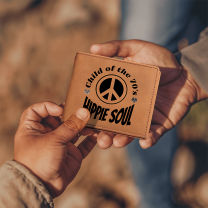 Child of the 70's Hippie Soul Graphic Leather Wallet
