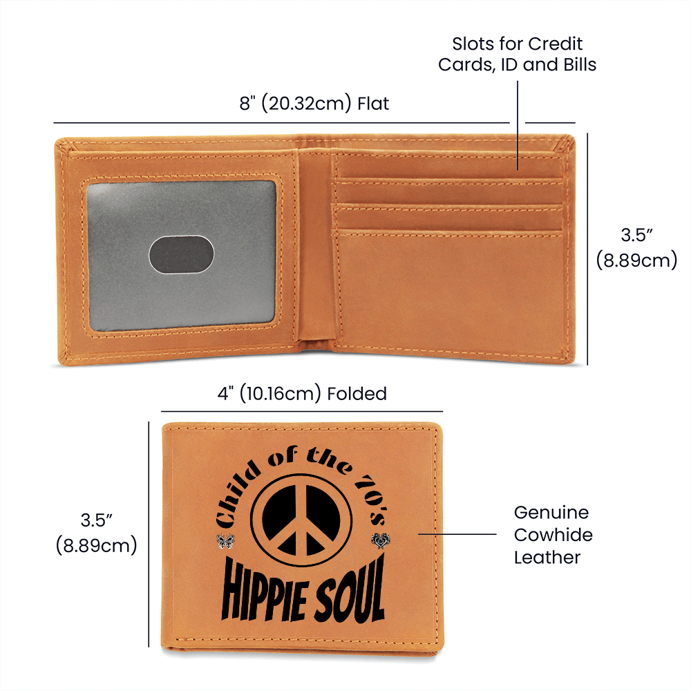 Child of the 70's Hippie Soul Graphic Leather Wallet