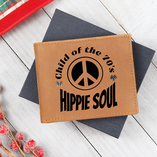 Child of the 70's Hippie Soul Graphic Leather Wallet