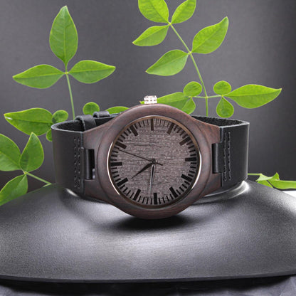 Adventure Awaits Engraved Wooden Luxury Watch