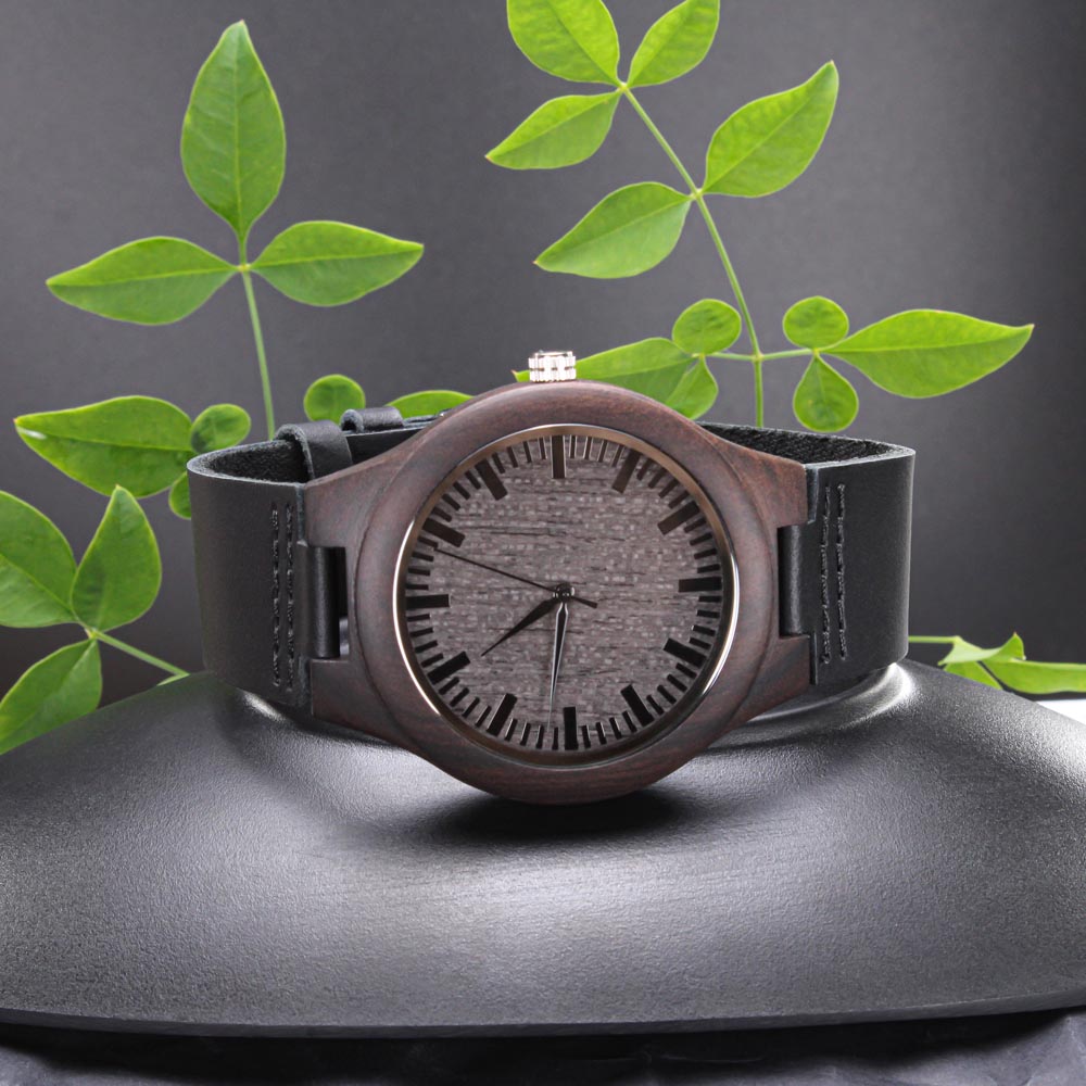 Aim Higher Dream Bigger Inspirational Engraved Wooden Watch