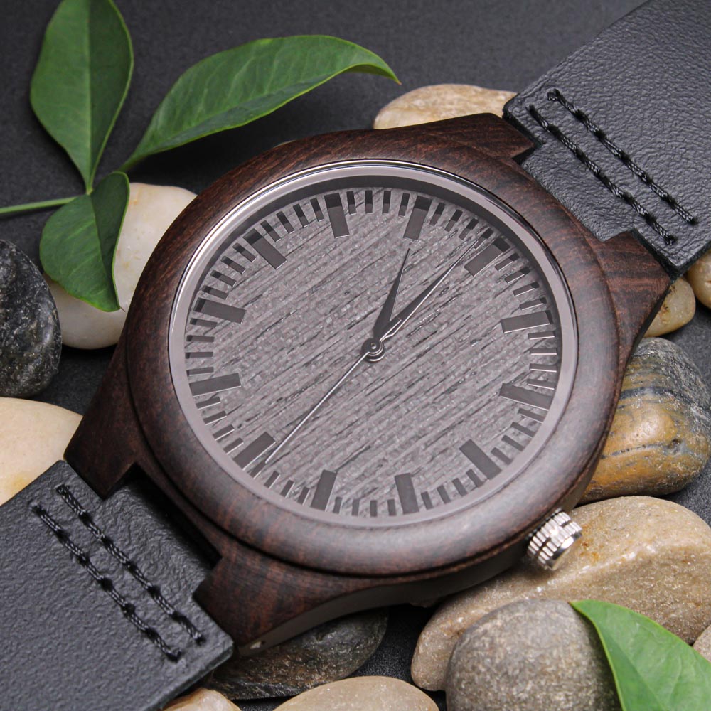 Aim Higher Dream Bigger Inspirational Engraved Wooden Watch