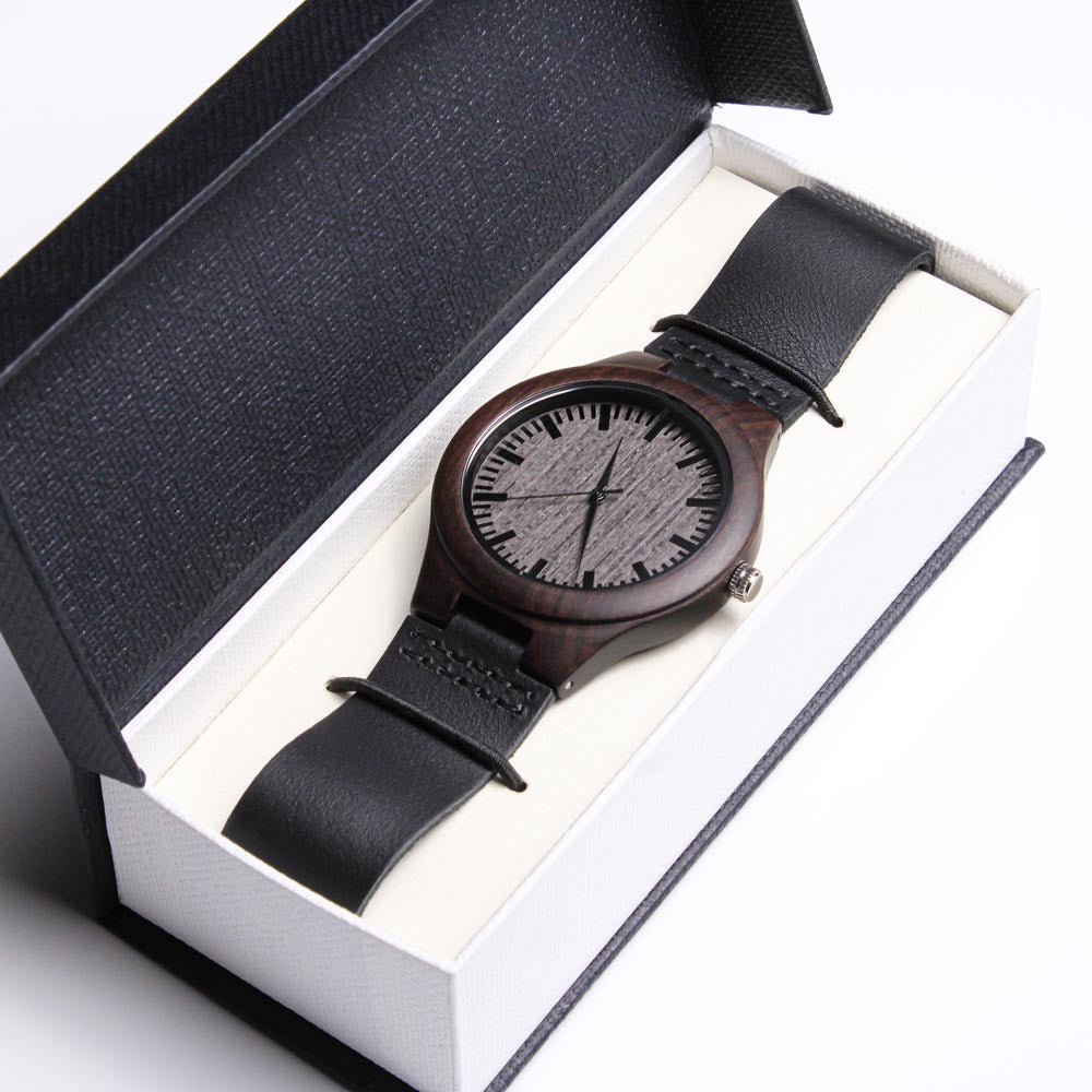 Adventure Awaits Engraved Wooden Luxury Watch