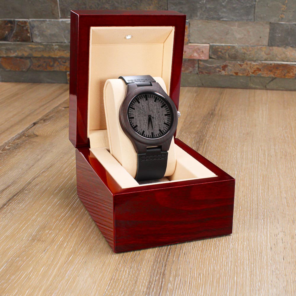 Adventure Awaits Engraved Wooden Luxury Watch
