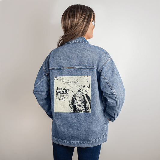 Just a Small Town Girl Oversized Women's DTG Denim Jacket