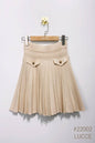 Khaki Pleated knit skirt -clearance