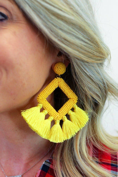 Hot Pink Ellie Fringe Drop Earrings