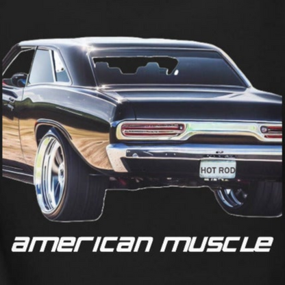 Men's American Muscle Car Classic Hoodie with Printing on the Back (Made in USA)