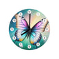 Beautiful Butterfly Wooden Wall Clock (Made in USA)