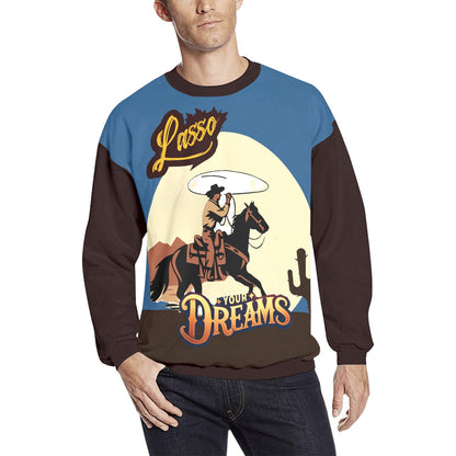 Lasso Your Dreams Men's All Over Print Fuzzy Sweatshirt (Made in USA)