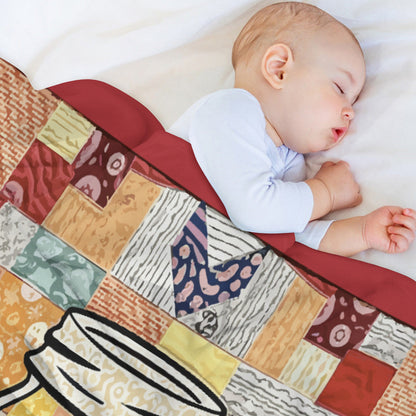 Ball Jar Faux Quilt Design Super Soft Blanket 50 x 60 ( Made in USA)