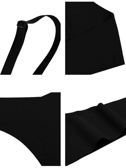 Baby Unicorn with Pink Roses Seamless Bra for Women (Front Printing)